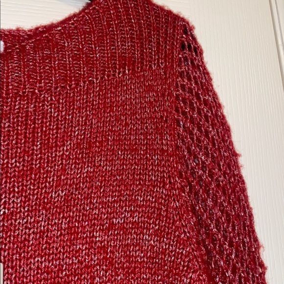 Tommy Bahama Shimmer Balloon Sleeve Sweater Red Size L - Picture 5 of 5